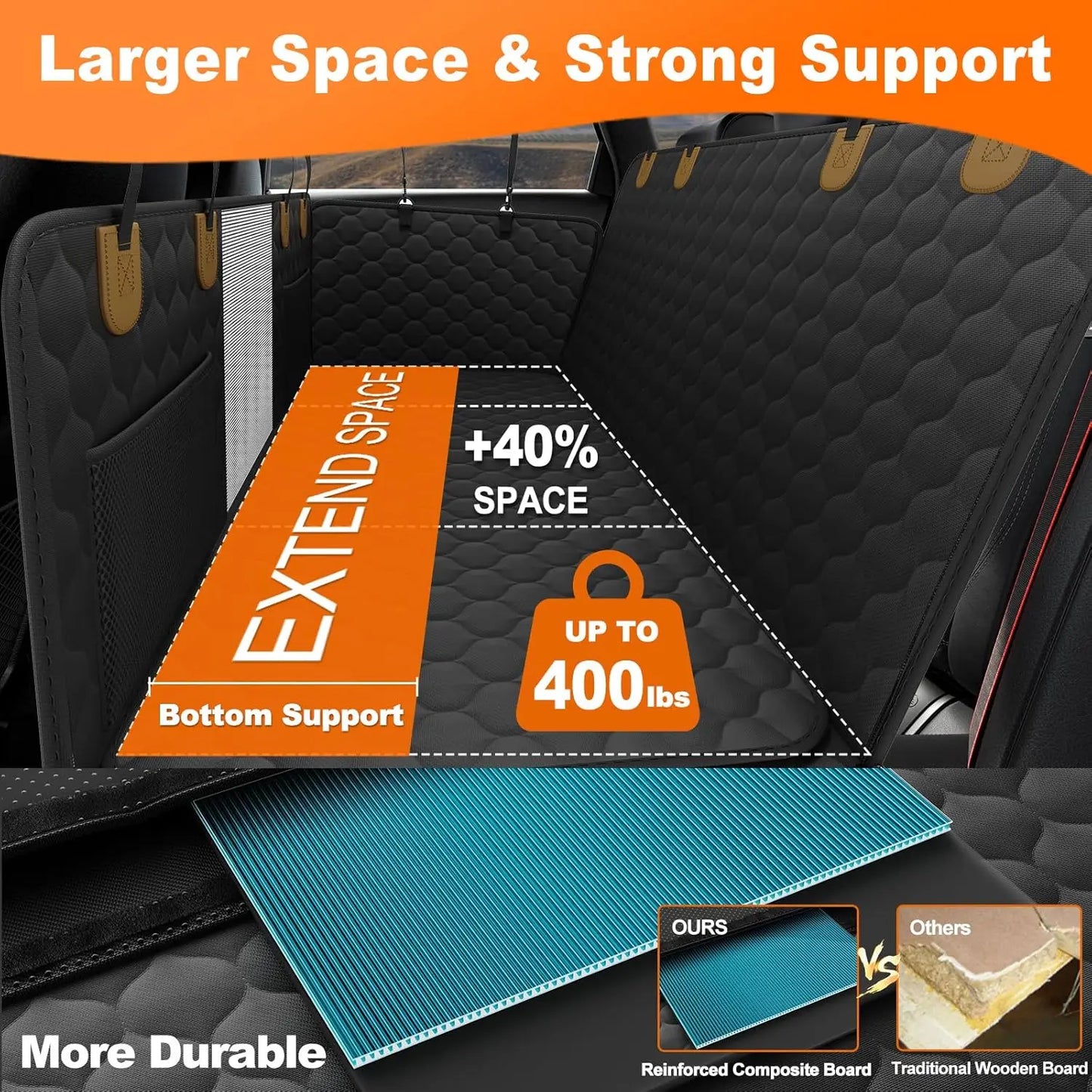 Wedyvko Waterproof Dog Car Seat Cover Hammock for Back Seat