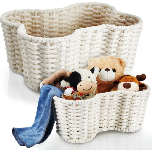 Hign-concerned Dog Toy Basket Bone Shaped Organizer