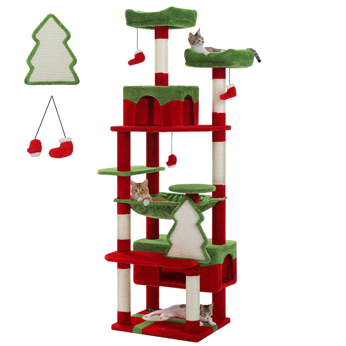 PAWZ Road Cat Tree Tower For Indoor Cats With Sisal Scratching Posts Hammock Perches Condos