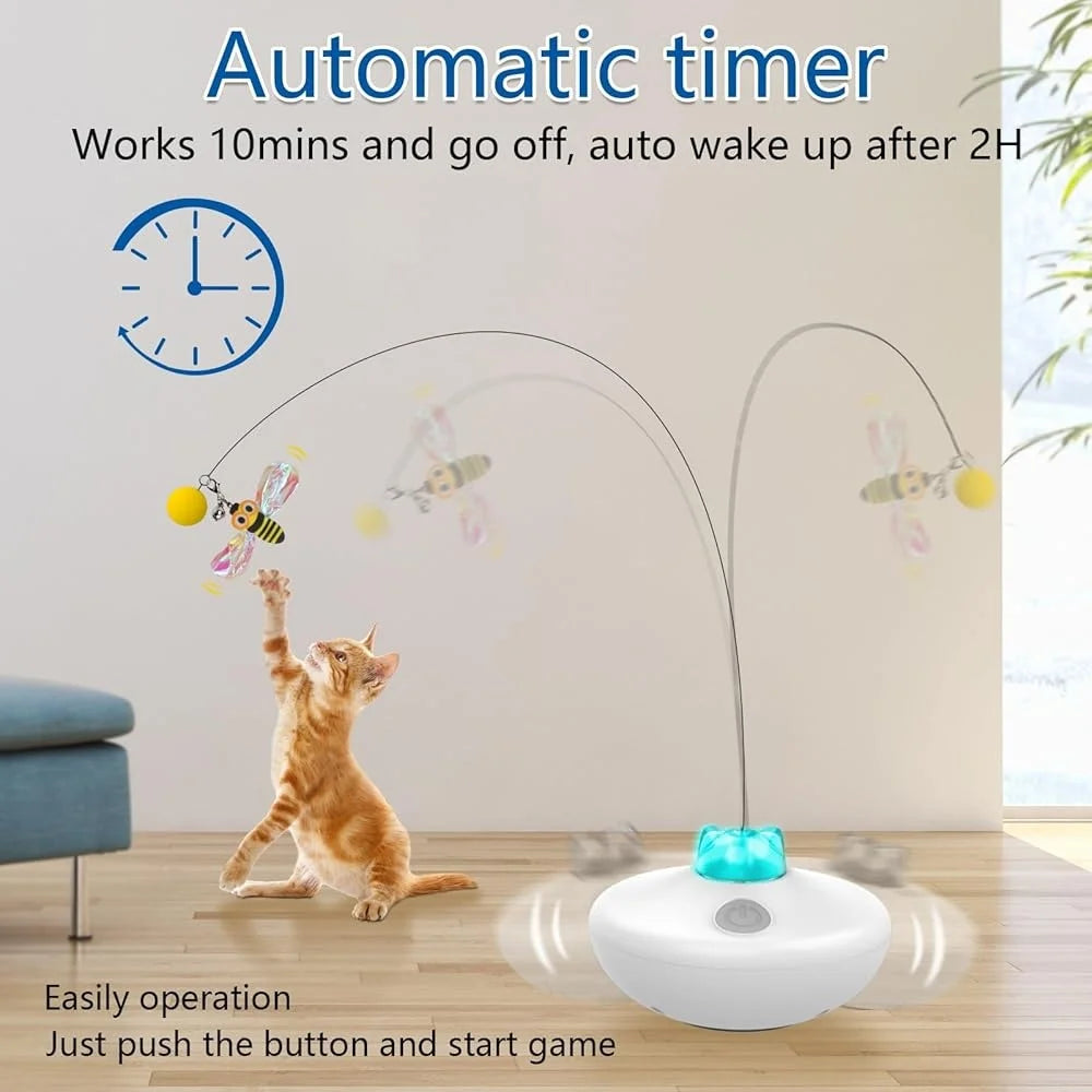 Fujian Interactive Rechargeable Cat Toy Flying Feather Wand