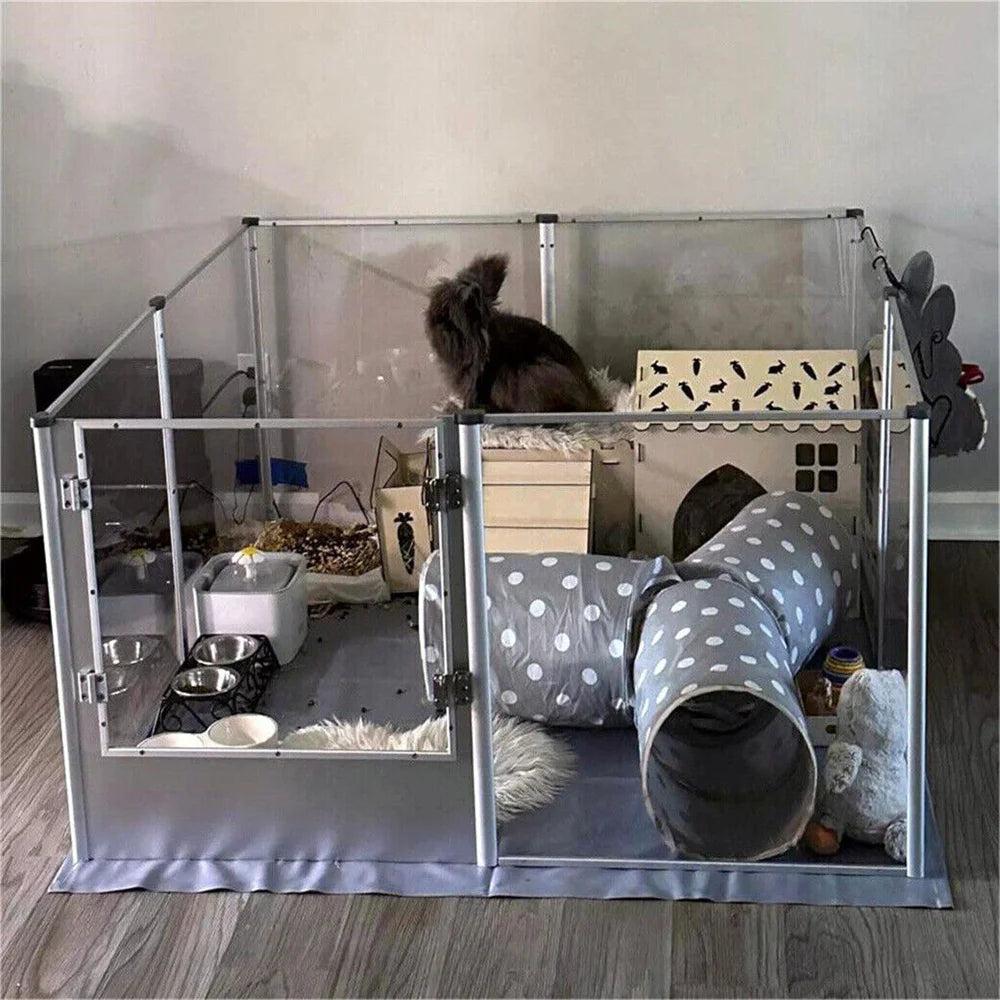 BORWARTH Acrylic Dog Playpen Indoor Enclosure With Pad
