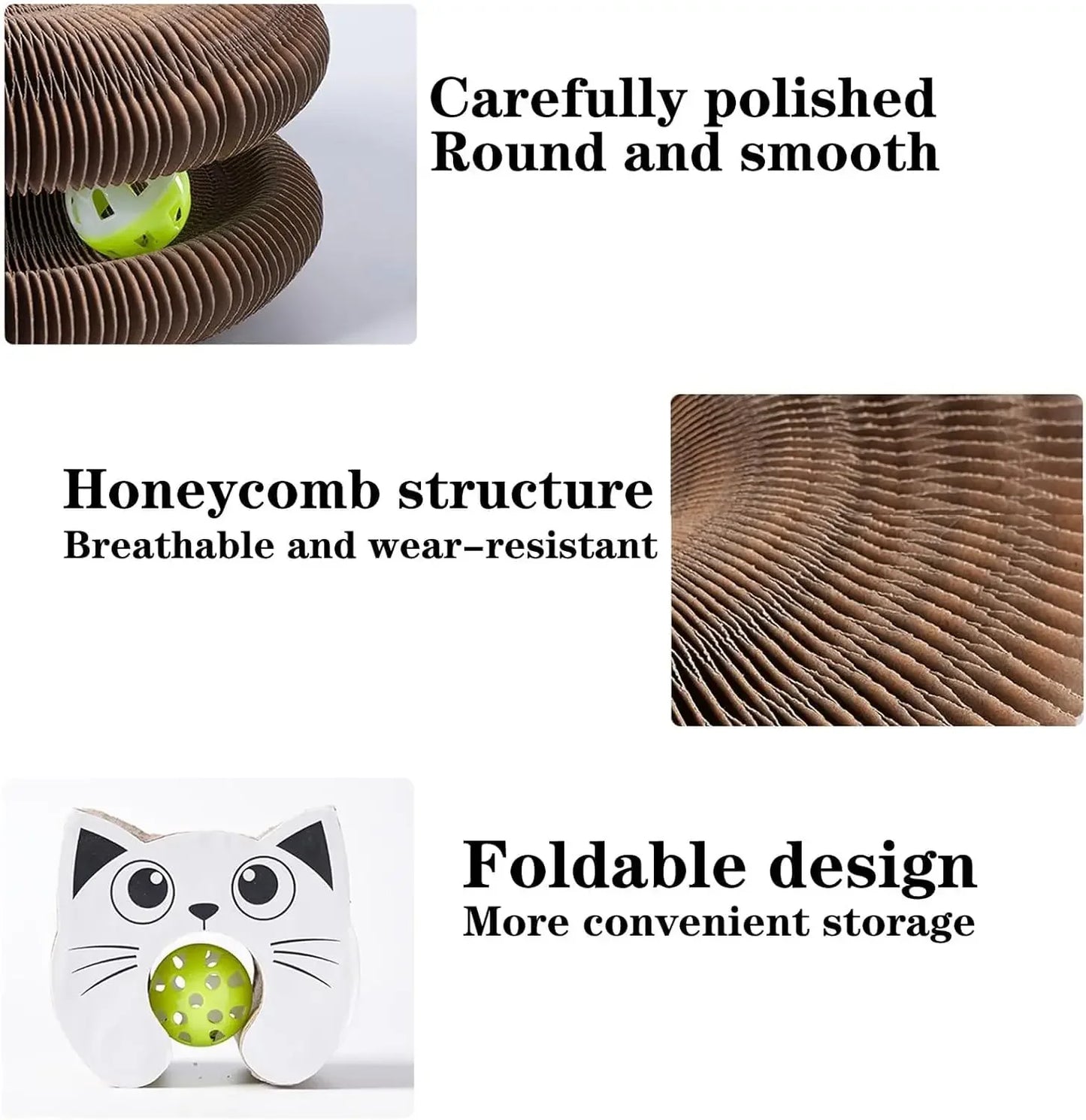 Kitty Kurlz Cat Toy Accordion Foldable Scratcher Board