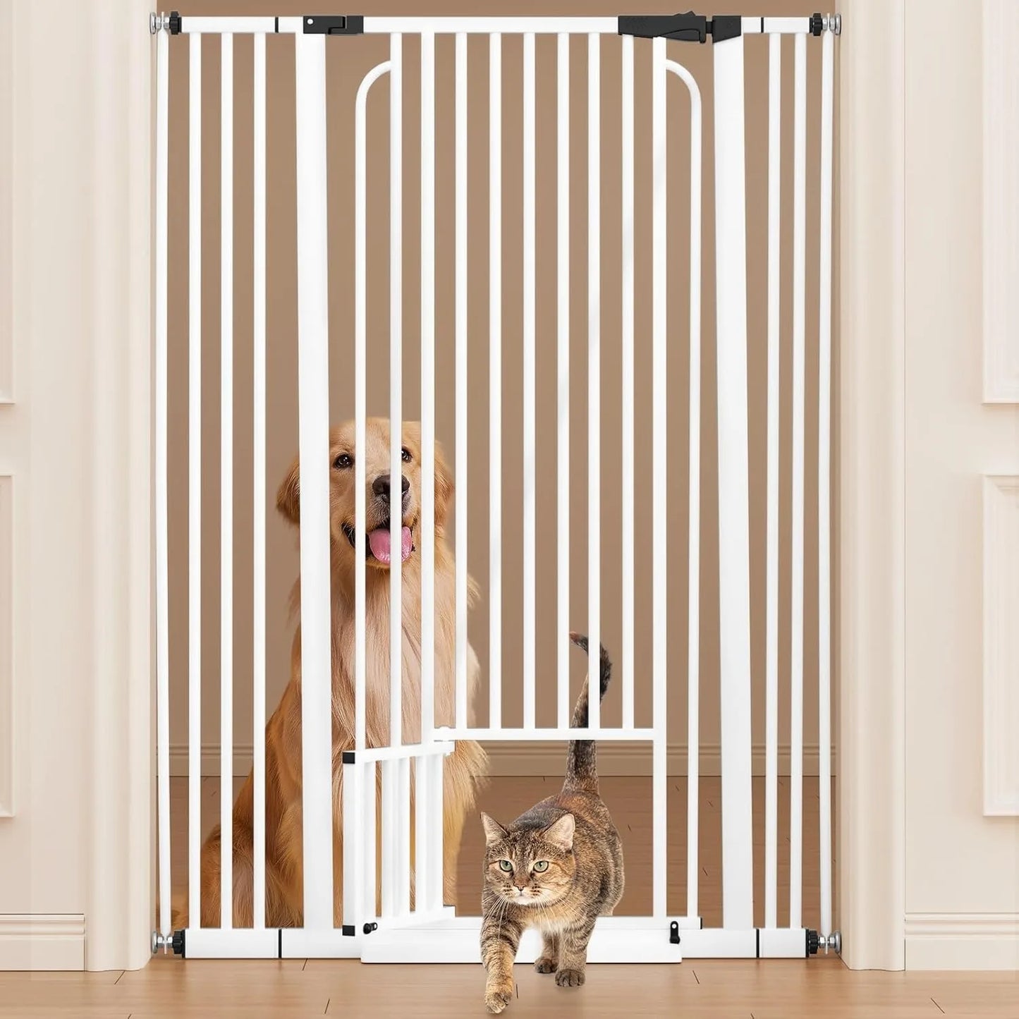 ZUIJI Tall Cat Gate For Doorways No Drilling Easy Use