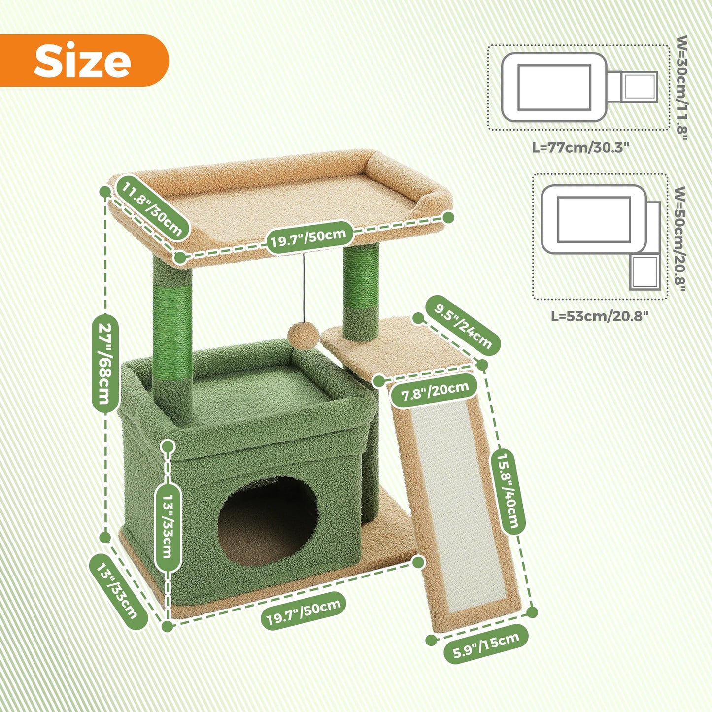 PAWZ Road Indoor Cat Tree Tower With DurableSisalScratchingPostPad HouseholdLiving