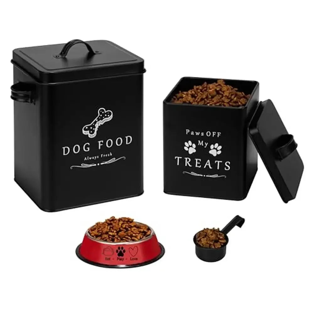 XMSJ Metal Dog Food Container With Tight Lid And Handles