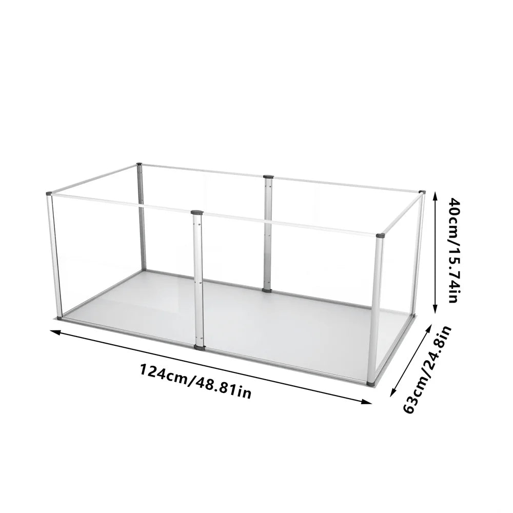 BORWARTH Acrylic Dog Playpen Indoor Enclosure With Pad