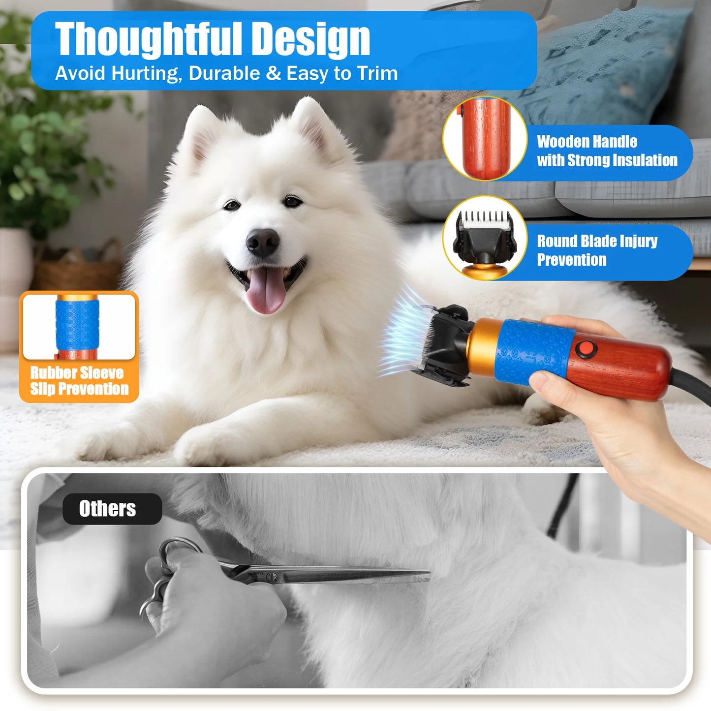 36W Electric Pet Hair Clipper For Dogs Cats Rabbits Shears