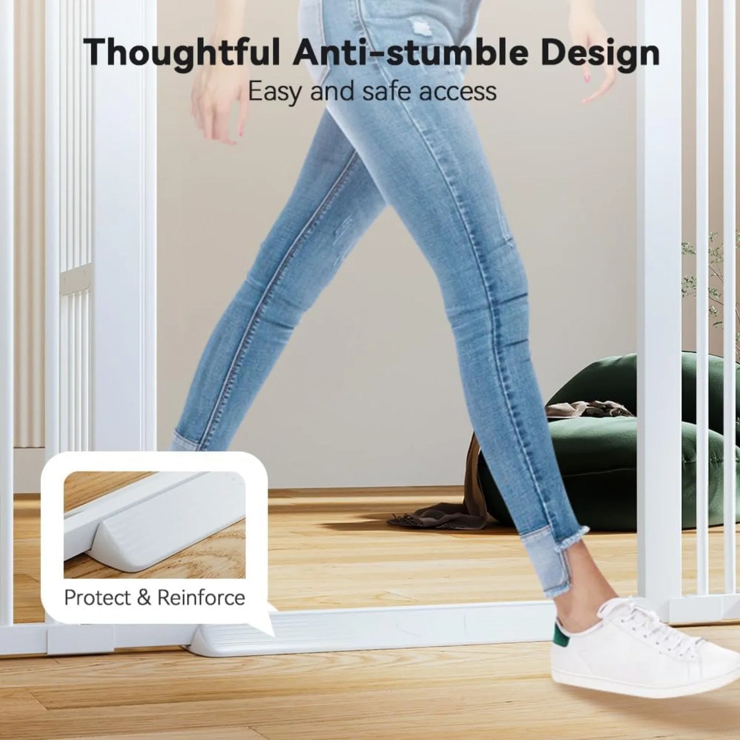 ZUIJI Pet Gate For Cats Walk Through Pressure Mounted