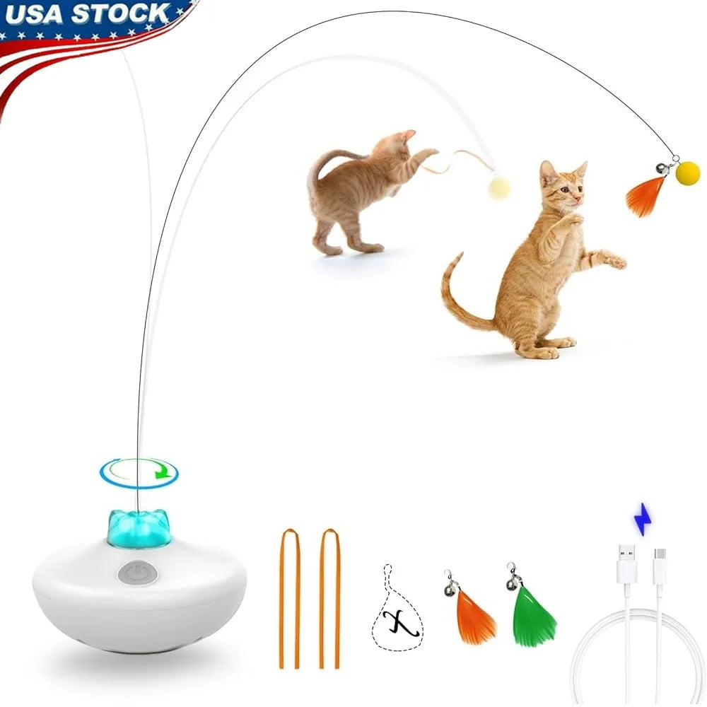 Fujian Interactive Rechargeable Cat Toy Flying Feather Wand