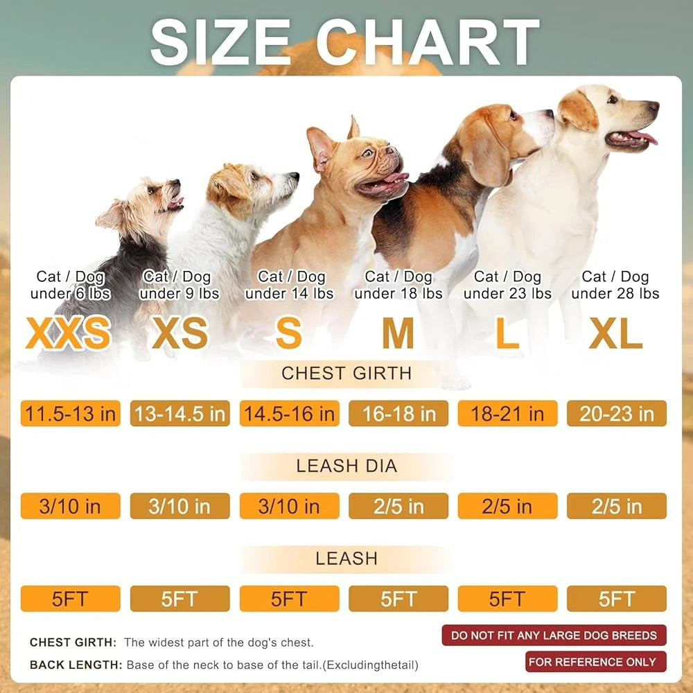 Floral Dog Harness And Leash Set No Pull Escape Proof Vest