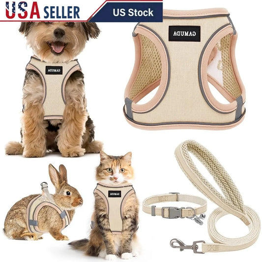 Fujian No Pull StepIn Harness Leash Collar Set Reflective