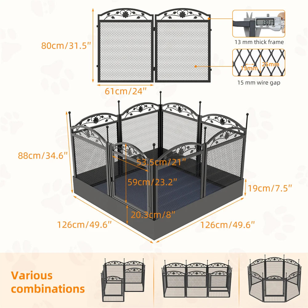 BORWARTH Heavy Duty Dog Playpen Exercise Run Enclosure