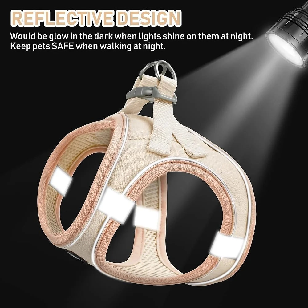 Fujian No Pull StepIn Harness Leash Collar Set Reflective