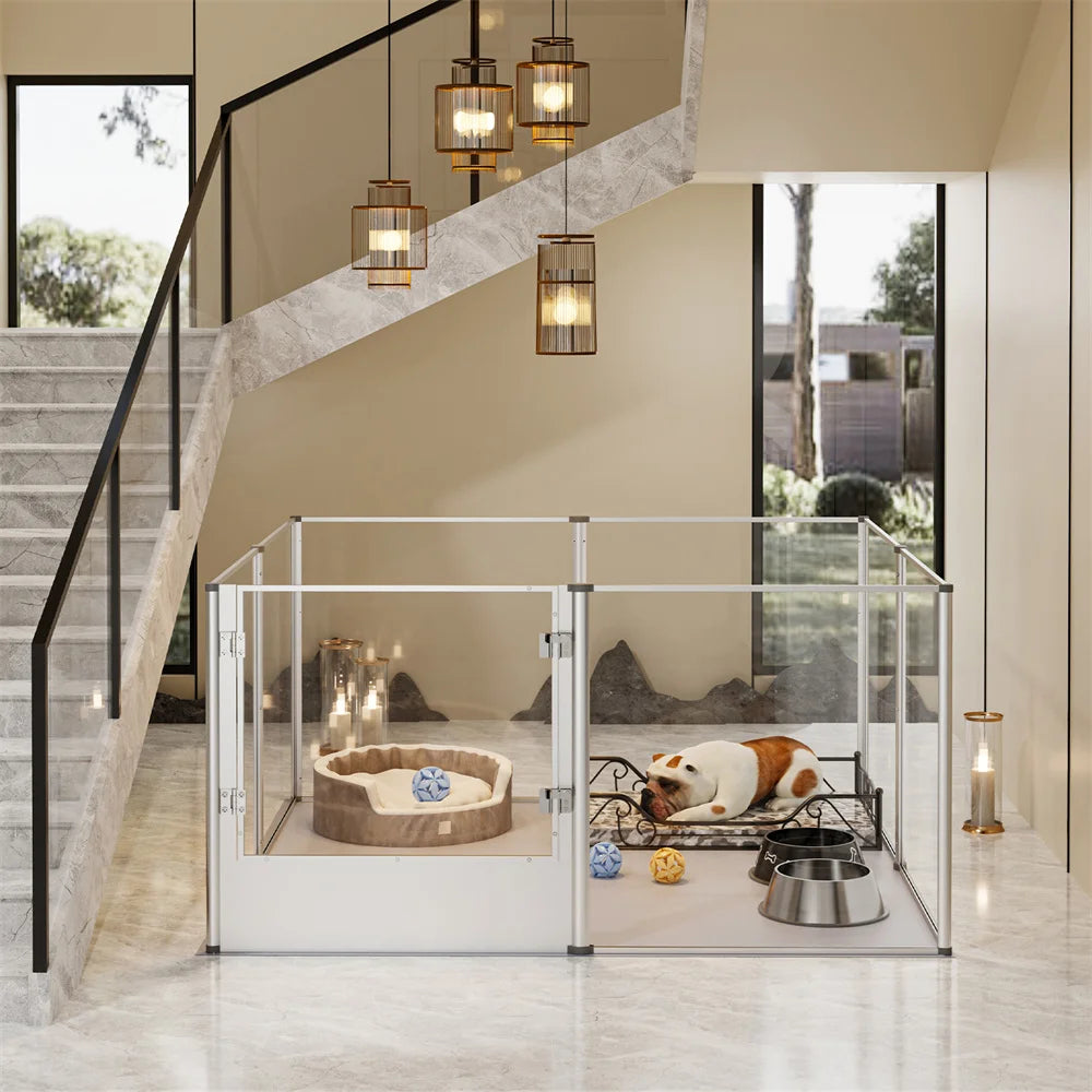 Borwarth Dog Playpen Acrylic Enclosure for Pets Cage