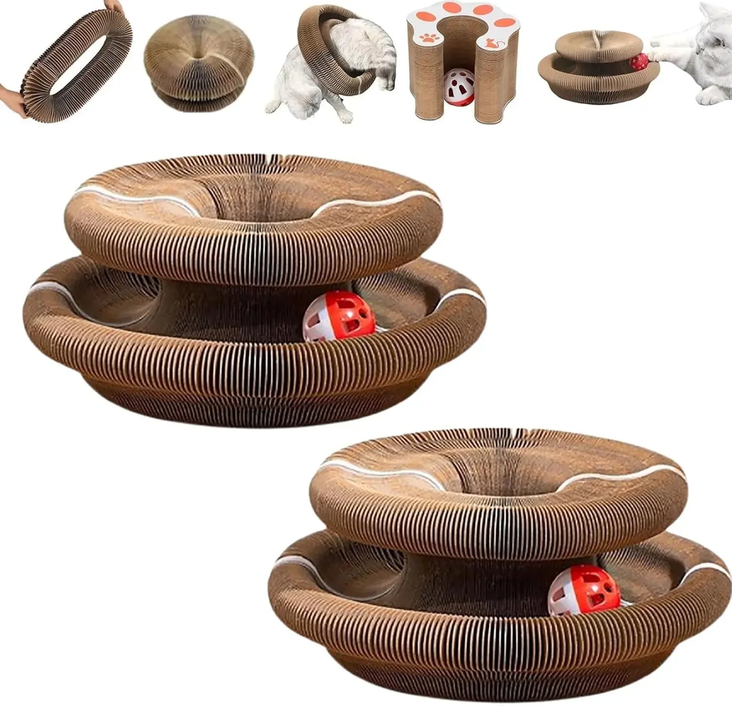 Kitty Kurlz Cat Toy Accordion Foldable Scratcher Board