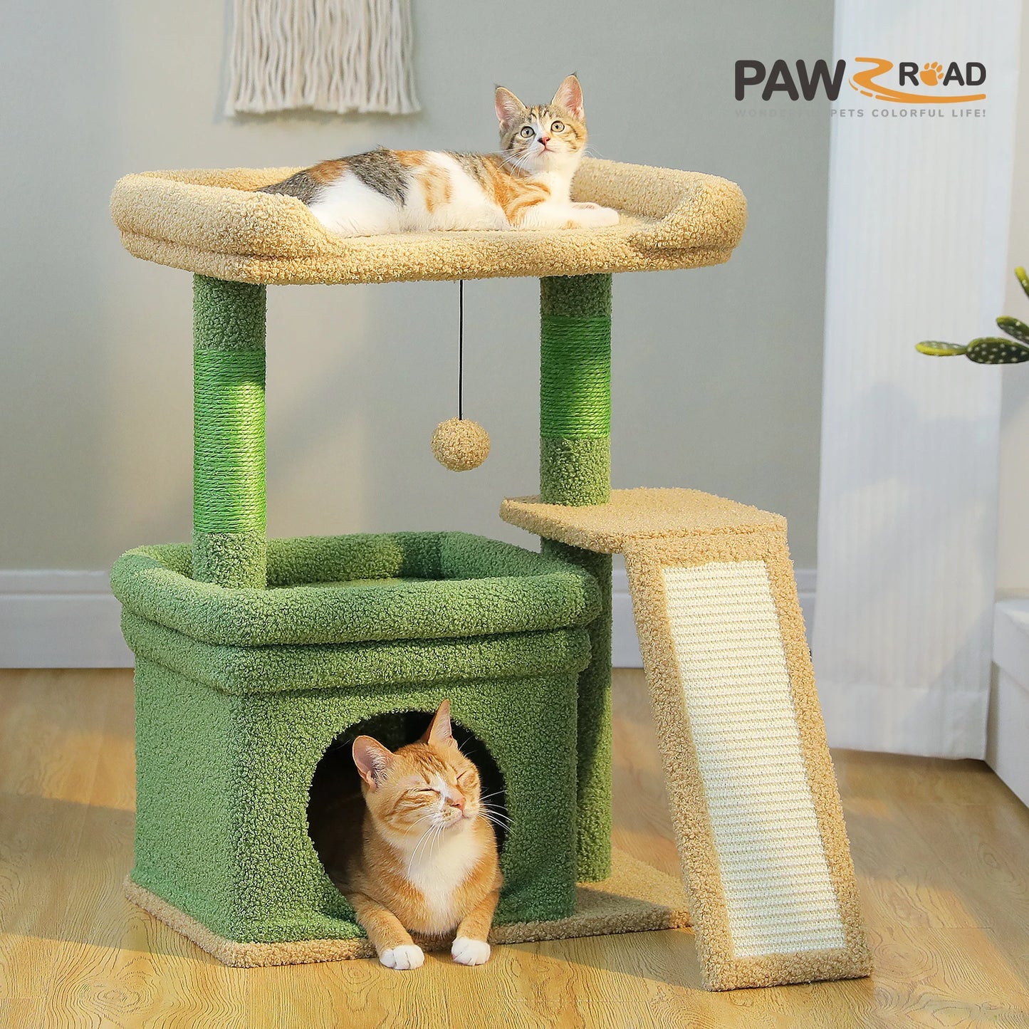 PAWZ Road Indoor Cat Tree Tower With DurableSisalScratchingPostPad HouseholdLiving