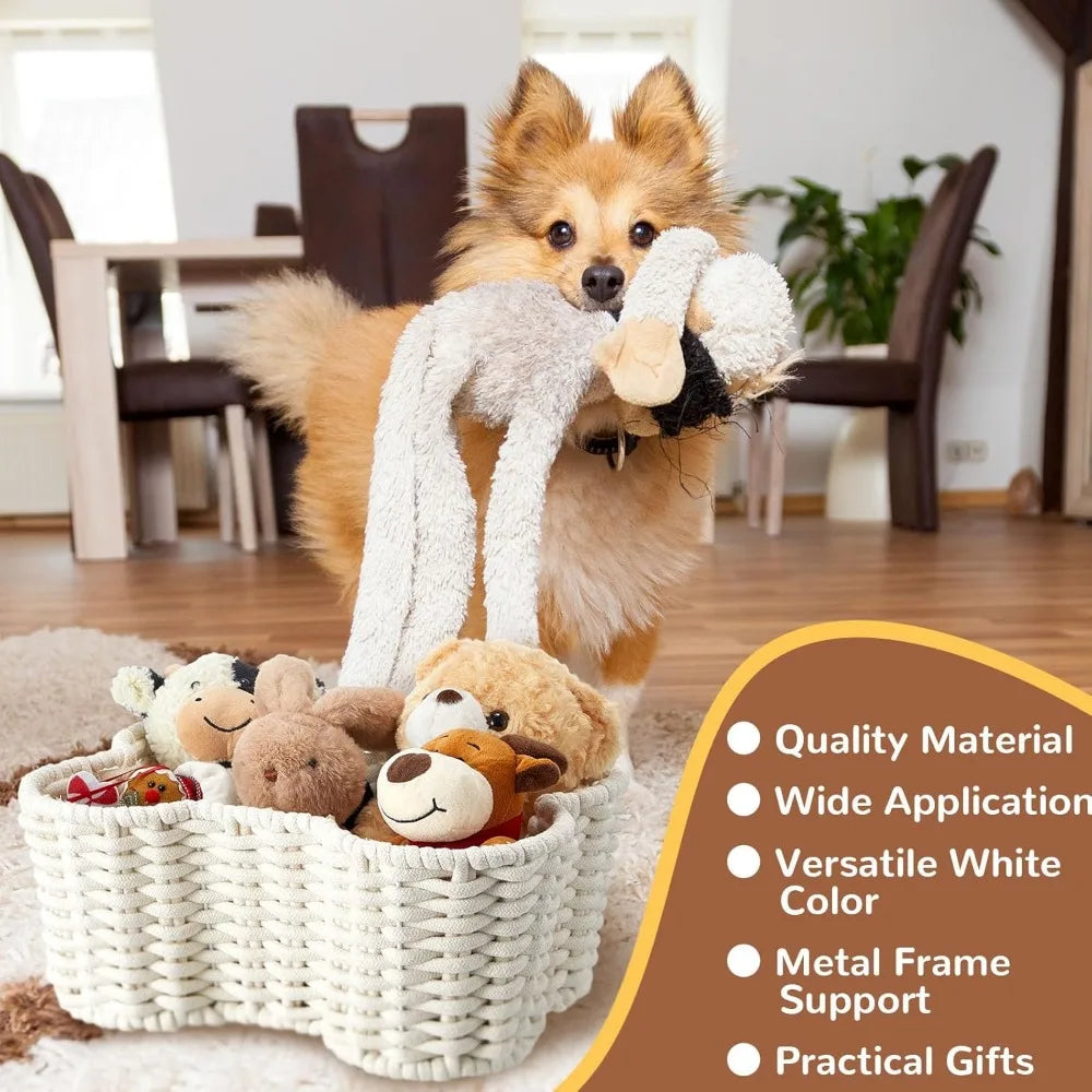 Hign-concerned Dog Toy Basket Bone Shaped Organizer
