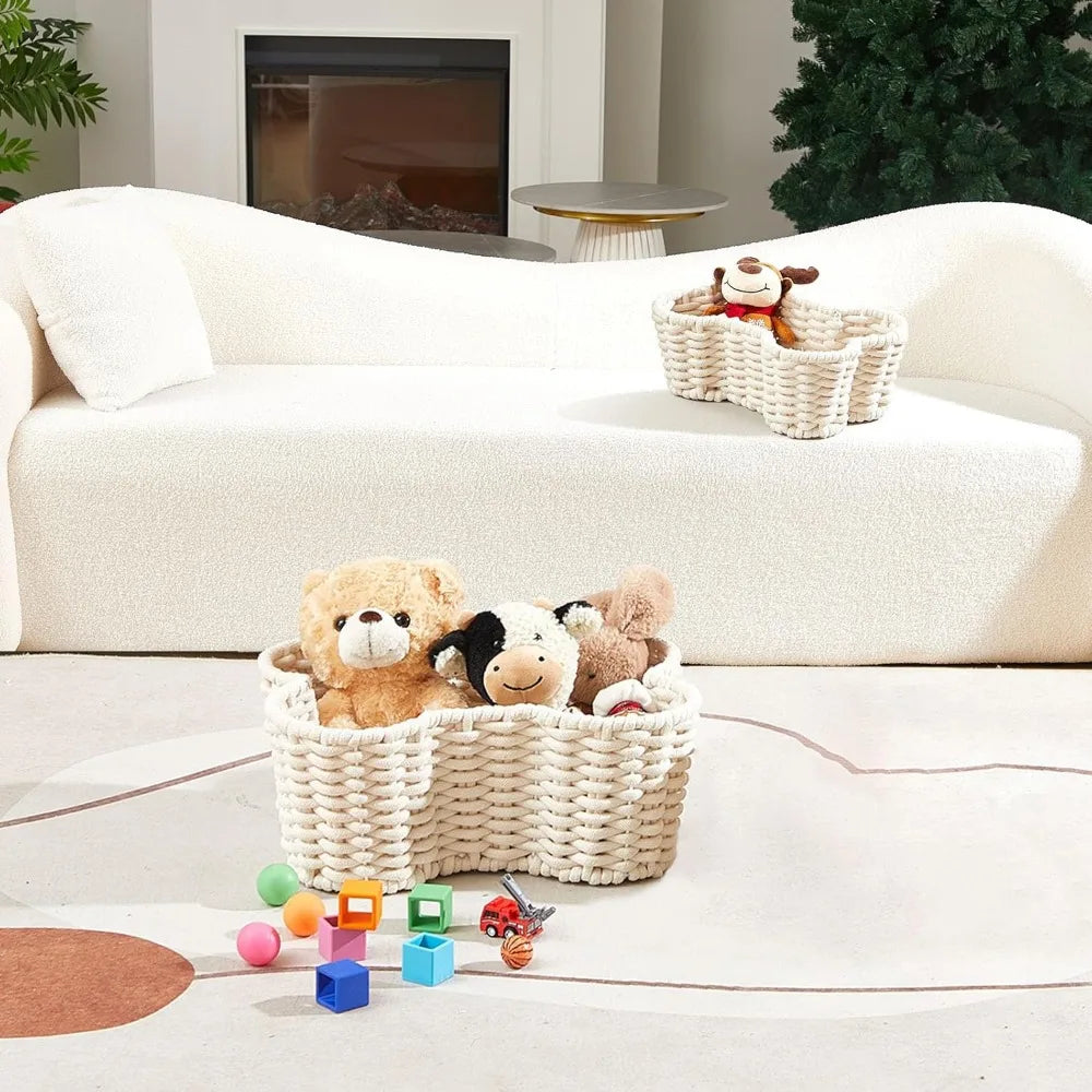 Hign-concerned Dog Toy Basket Bone Shaped Organizer