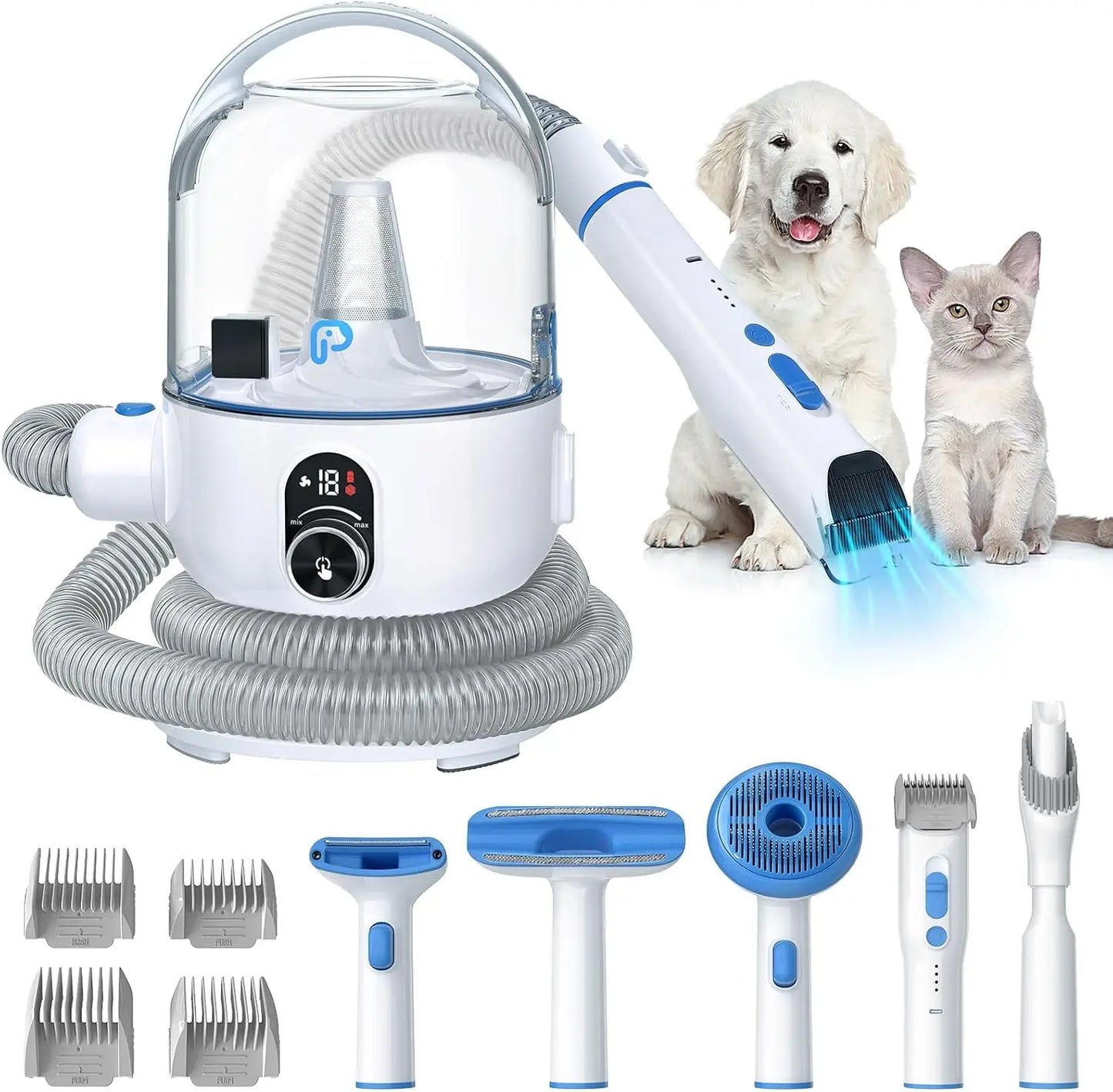 Hignconcerned Pet Grooming Vacuum Kit 5in1 Low Noise