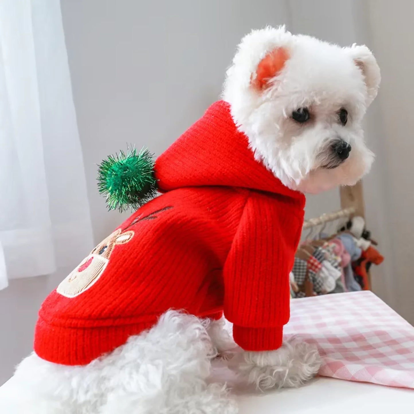 Pet Skirt Dress Warm Winter Christmas Dog Clothes Outfits