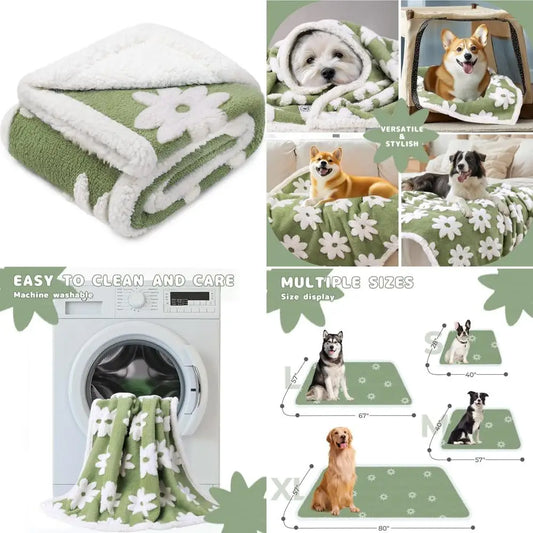 Waterproof Pet Blanket For Dogs Fluffy Fleece Sherpa