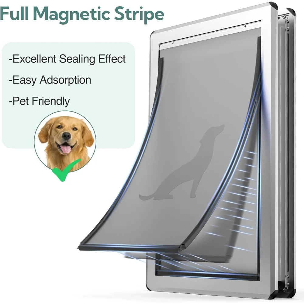 High Concerned Aluminum Dog Door Enclosed Magnetic Flaps