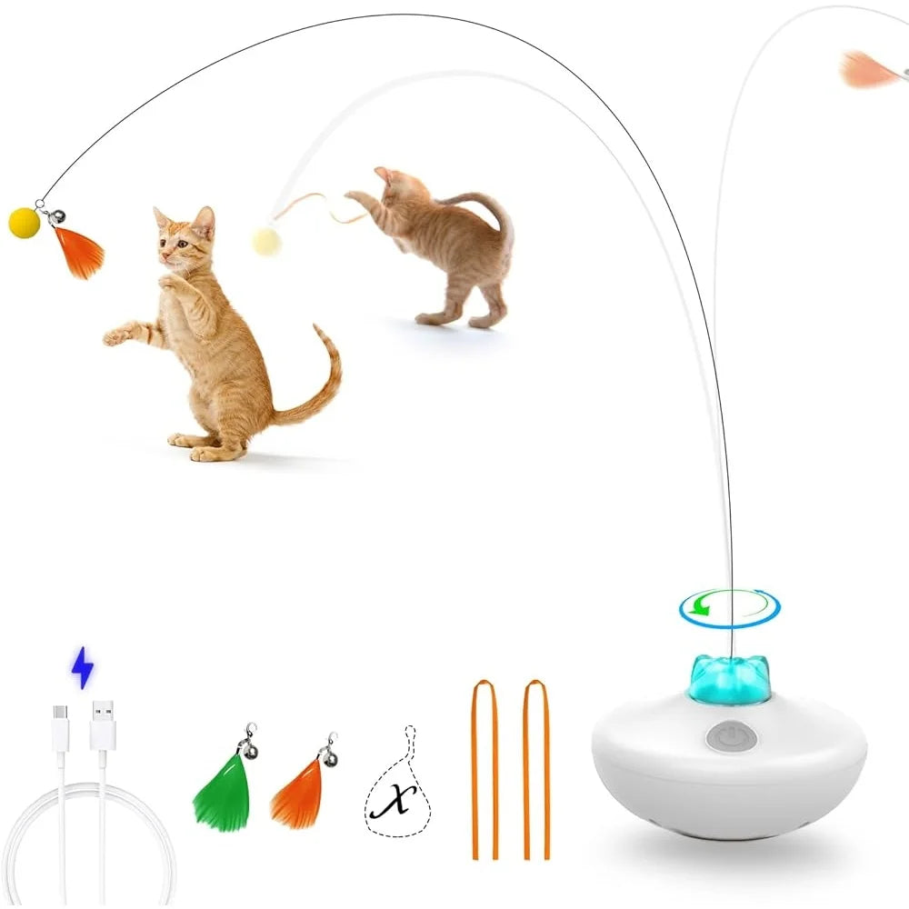 Fujian Interactive Rechargeable Cat Toy Flying Feather Wand