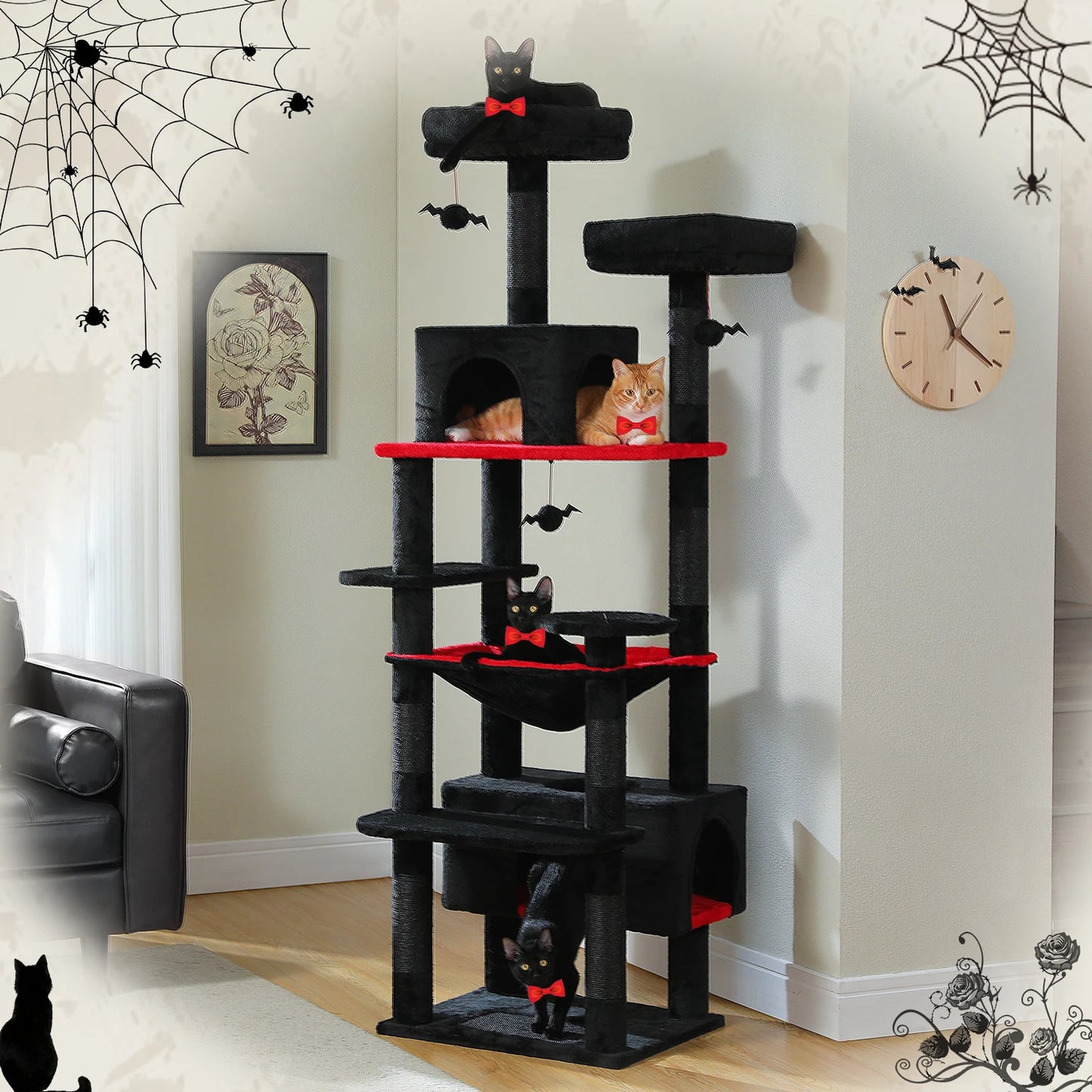 PAWZ Road Cat Tree Tower For Indoor Cats With Sisal Scratching Posts Hammock Perches Condos
