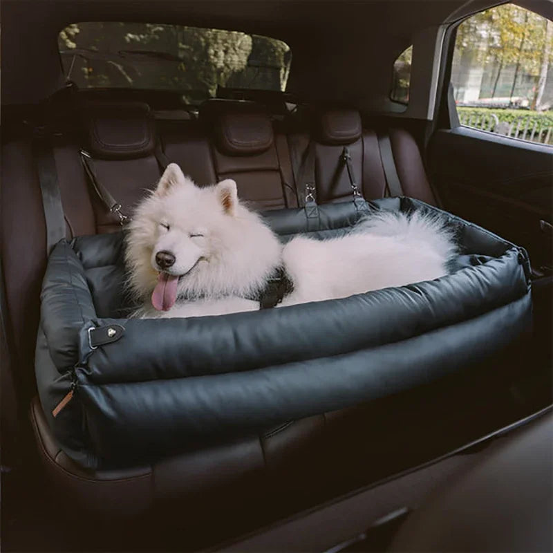 XMSJ Deluxe Artificial Leather Dog Car Seat Bed Waterproof