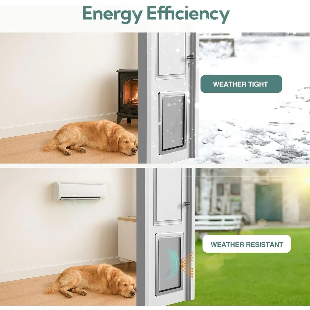 High Concerned Aluminum Dog Door Enclosed Magnetic Flaps