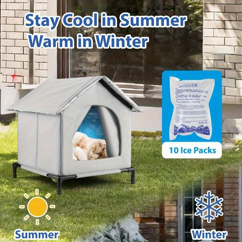 All Seasons Cat Nest Insulated Plush House Indoor Outdoor