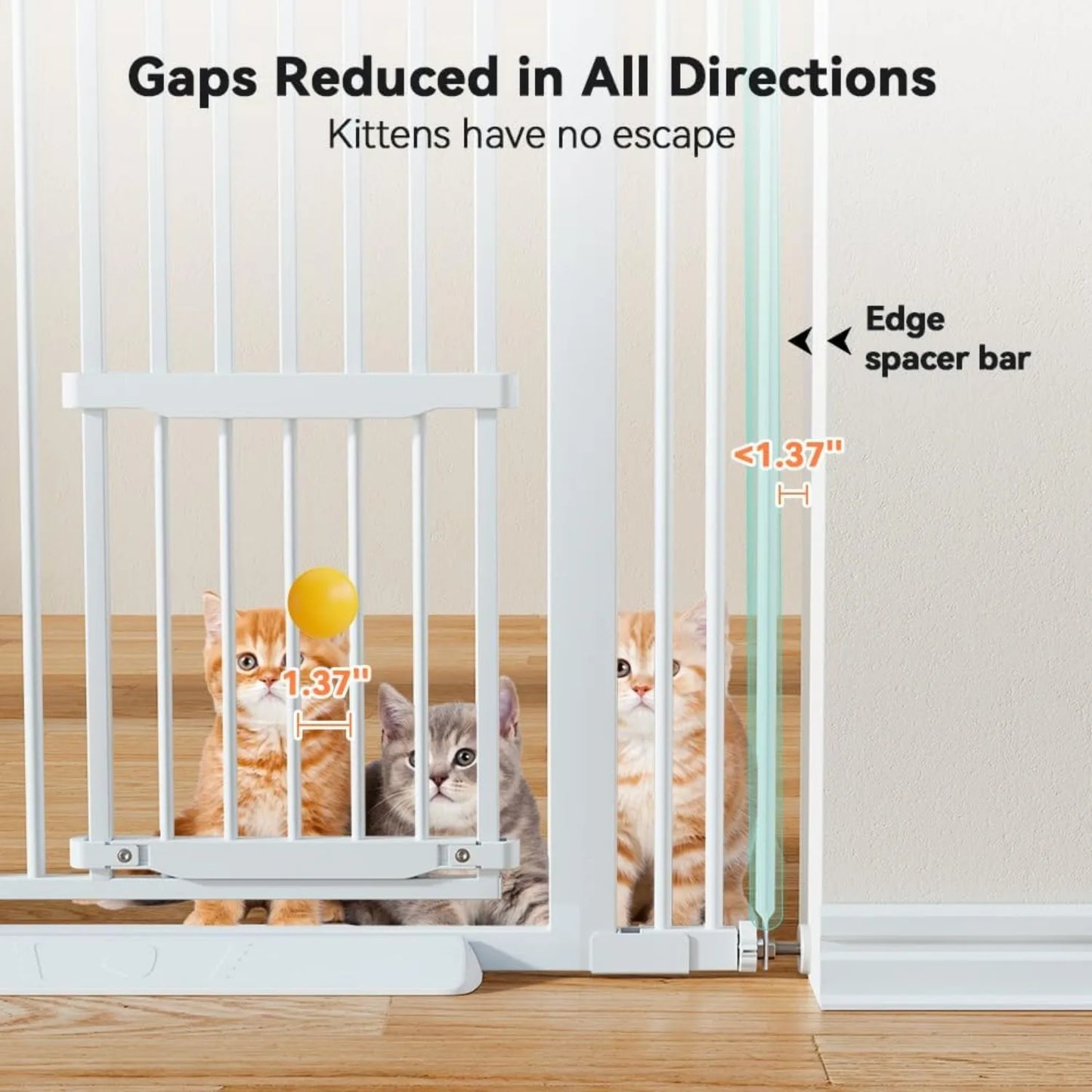 ZUIJI Pet Gate For Cats Walk Through Pressure Mounted