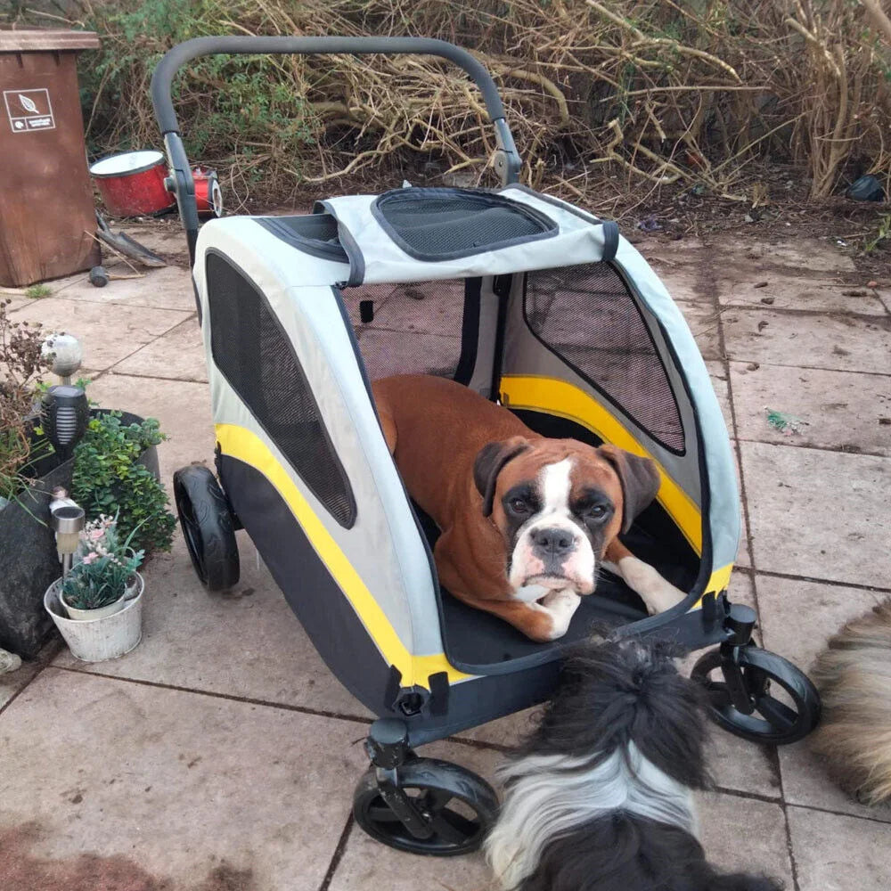 Premium Dog Stroller Pram 4 Wheel Foldable Cart Jogger