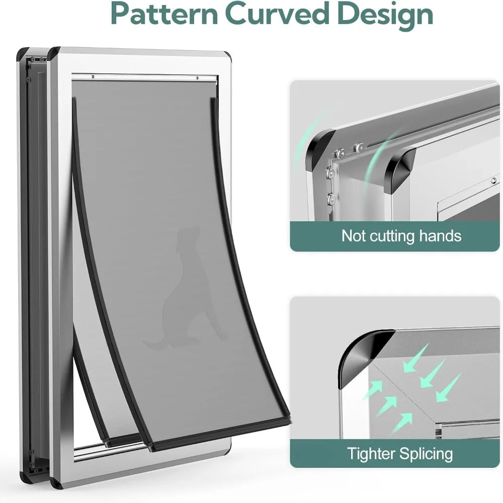 High Concerned Aluminum Dog Door Enclosed Magnetic Flaps