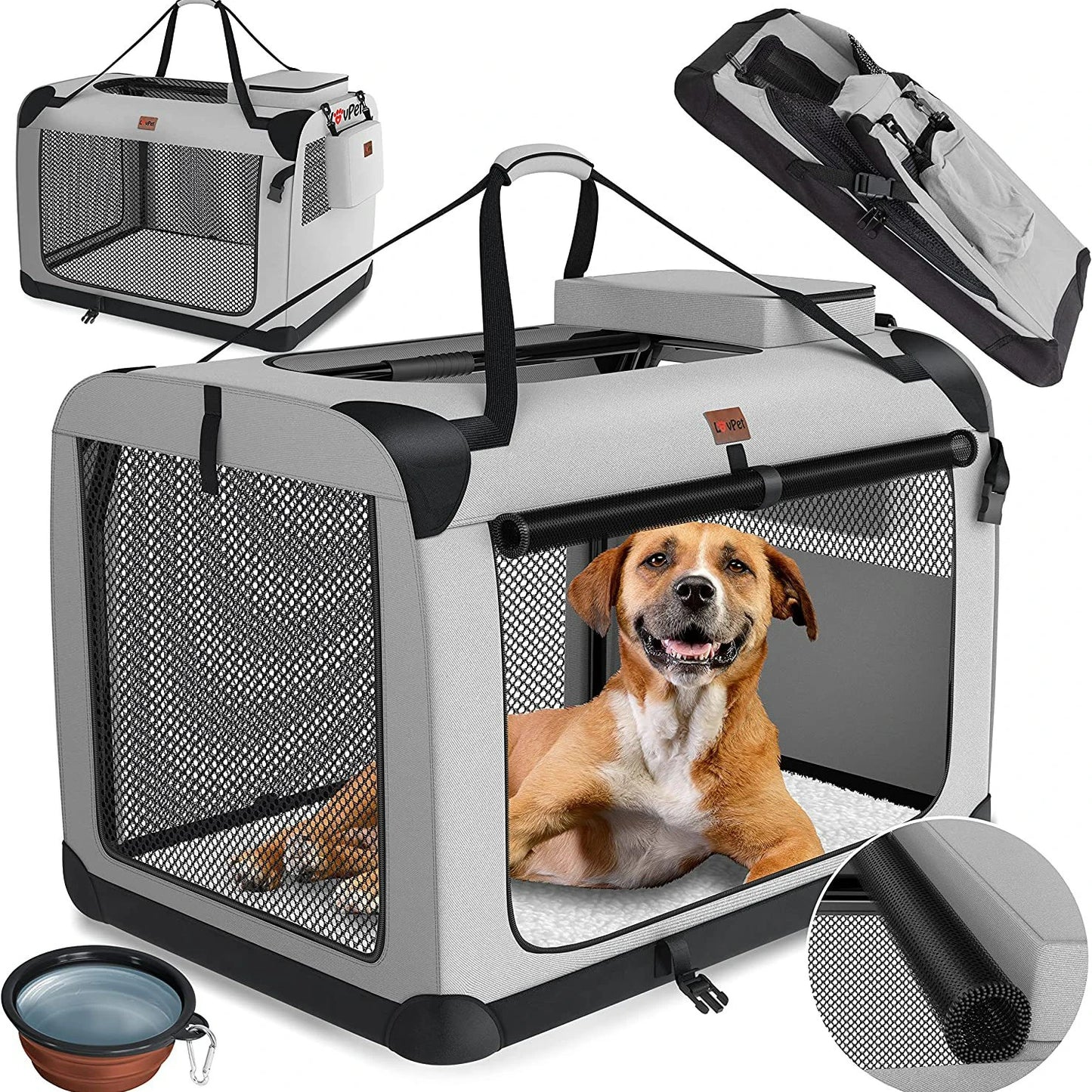 ABQP Car Travel Dog Cage Kennel Carrier Bag For Pets