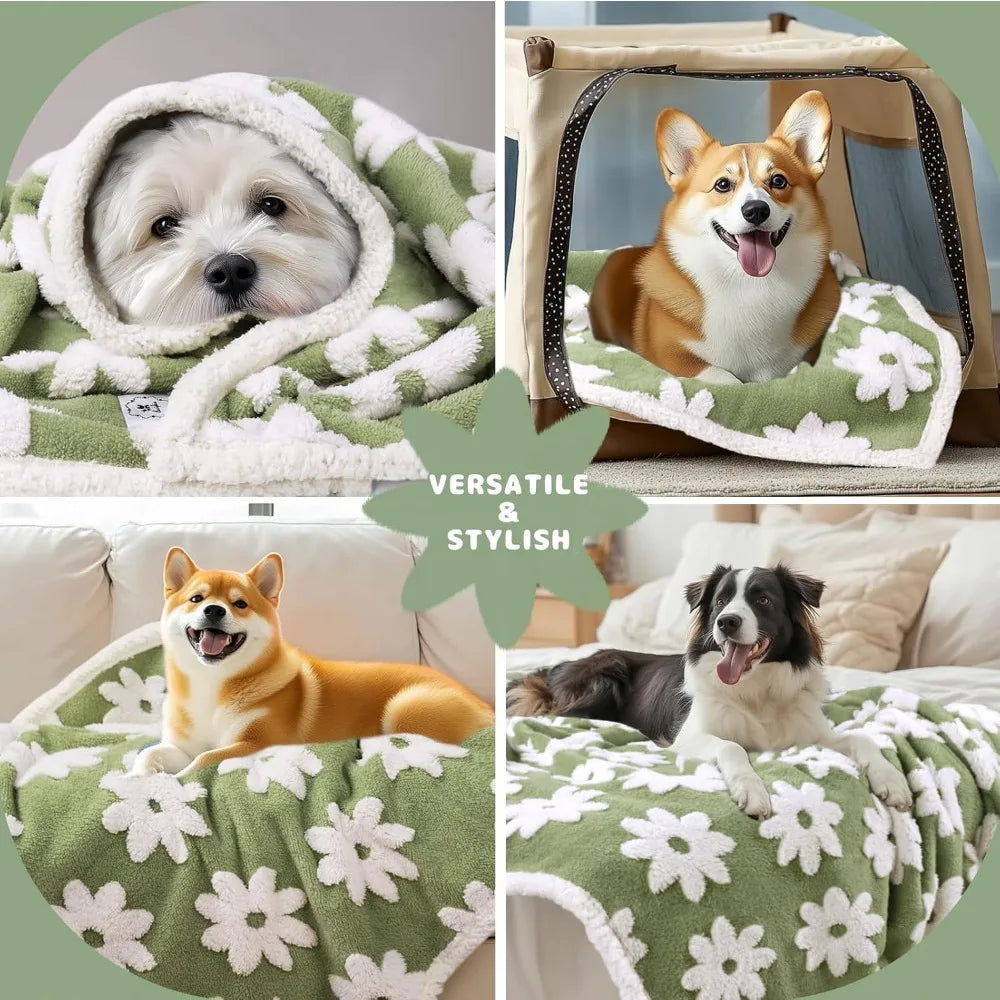 Waterproof Pet Blanket For Dogs Fluffy Fleece Sherpa